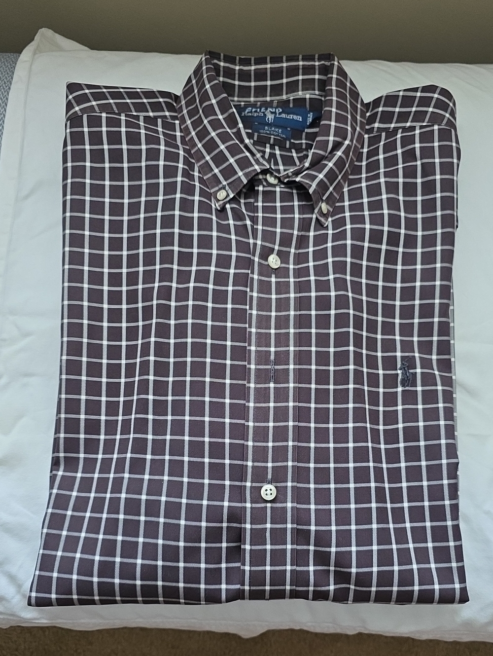 Polo by Ralph Lauren Black and White Windowpane Button-Down Shirt